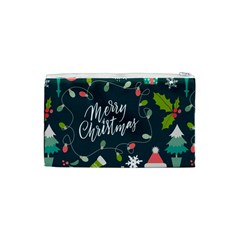 Merry Christmas, Happy New Year, Christmas Seamless Texture Cosmetic Bag (Small) from ArtsNow.com Back