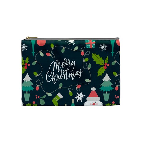 Merry Christmas, Happy New Year, Christmas Seamless Texture Cosmetic Bag (Medium) from ArtsNow.com Front