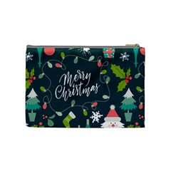 Merry Christmas, Happy New Year, Christmas Seamless Texture Cosmetic Bag (Medium) from ArtsNow.com Back