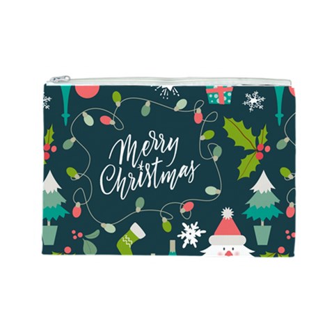 Merry Christmas, Happy New Year, Christmas Seamless Texture Cosmetic Bag (Large) from ArtsNow.com Front