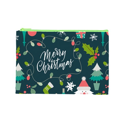 Merry Christmas, Happy New Year, Christmas Seamless Texture Cosmetic Bag (Large) from ArtsNow.com Front