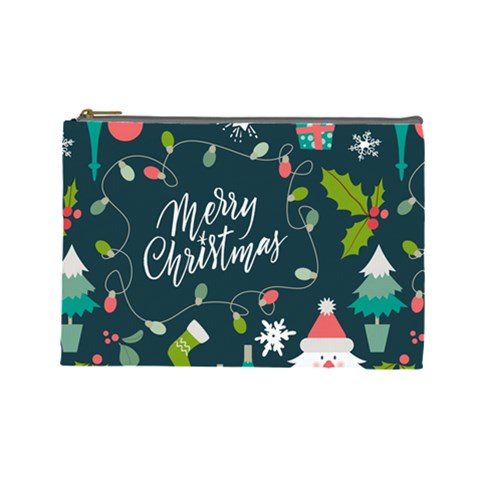 Merry Christmas, Happy New Year, Christmas Seamless Texture Cosmetic Bag (Large) from ArtsNow.com Front