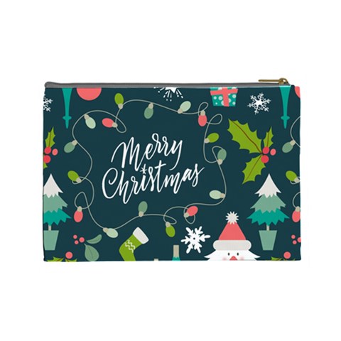 Merry Christmas, Happy New Year, Christmas Seamless Texture Cosmetic Bag (Large) from ArtsNow.com Back