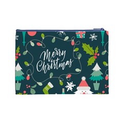 Merry Christmas, Happy New Year, Christmas Seamless Texture Cosmetic Bag (Large) from ArtsNow.com Back