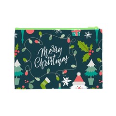 Merry Christmas, Happy New Year, Christmas Seamless Texture Cosmetic Bag (Large) from ArtsNow.com Back