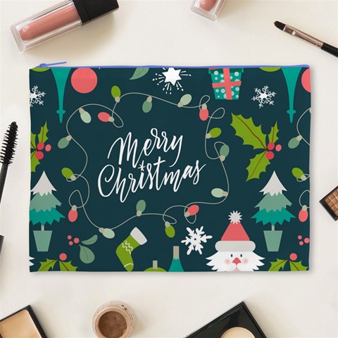 Merry Christmas, Happy New Year, Christmas Seamless Texture Cosmetic Bag (XL) from ArtsNow.com Front