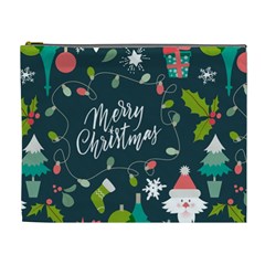 Merry Christmas, Happy New Year, Christmas Seamless Texture Cosmetic Bag (XL) from ArtsNow.com Front