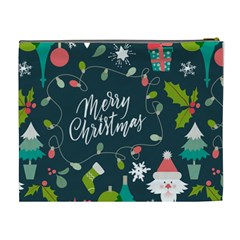 Merry Christmas, Happy New Year, Christmas Seamless Texture Cosmetic Bag (XL) from ArtsNow.com Back