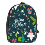 Merry Christmas, Happy New Year, Christmas Seamless Texture School Bag (Large)