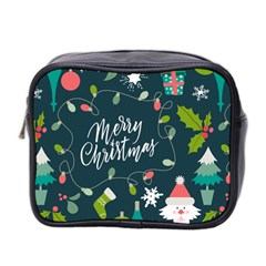 Merry Christmas, Happy New Year, Christmas Seamless Texture Mini Toiletries Bag (Two Sides) from ArtsNow.com Front