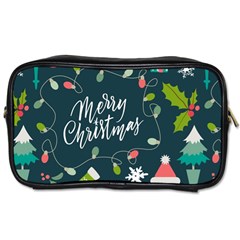 Merry Christmas, Happy New Year, Christmas Seamless Texture Toiletries Bag (Two Sides) from ArtsNow.com Front