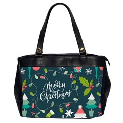 Merry Christmas, Happy New Year, Christmas Seamless Texture Oversize Office Handbag (2 Sides) from ArtsNow.com Front