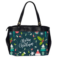 Merry Christmas, Happy New Year, Christmas Seamless Texture Oversize Office Handbag (2 Sides) from ArtsNow.com Back