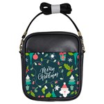 Merry Christmas, Happy New Year, Christmas Seamless Texture Girls Sling Bag