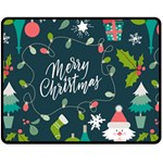 Merry Christmas, Happy New Year, Christmas Seamless Texture Fleece Blanket (Medium)