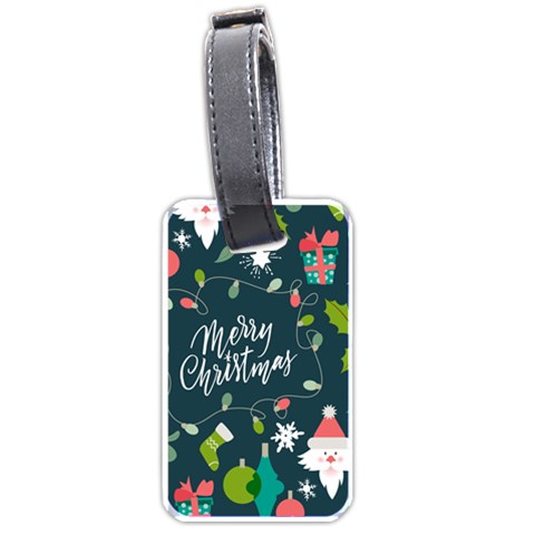 Merry Christmas, Happy New Year, Christmas Seamless Texture Luggage Tag (one side) from ArtsNow.com Front