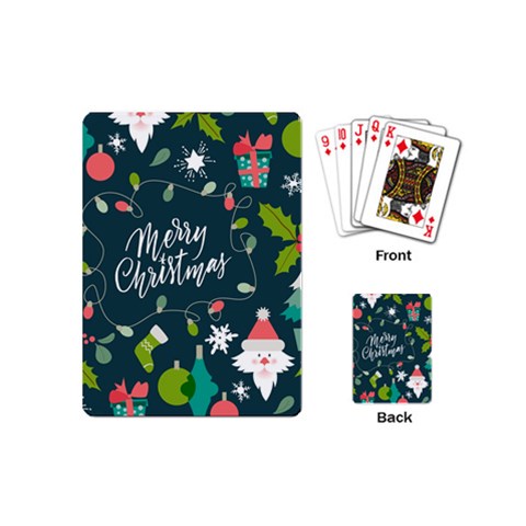 Merry Christmas, Happy New Year, Christmas Seamless Texture Playing Cards Single Design (Mini) from ArtsNow.com Back