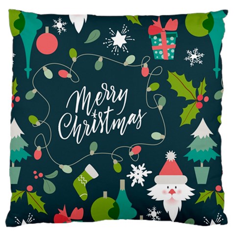 Merry Christmas, Happy New Year, Christmas Seamless Texture Large Cushion Case (One Side) from ArtsNow.com Front