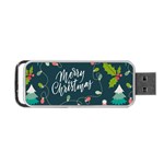 Merry Christmas, Happy New Year, Christmas Seamless Texture Portable USB Flash (One Side)