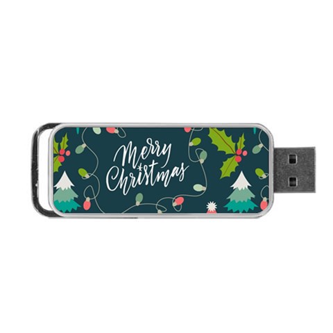 Merry Christmas, Happy New Year, Christmas Seamless Texture Portable USB Flash (Two Sides) from ArtsNow.com Front