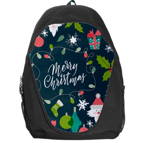 Merry Christmas, Happy New Year, Christmas Seamless Texture Backpack Bag from ArtsNow.com Front