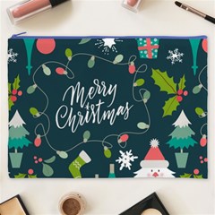 Merry Christmas, Happy New Year, Christmas Seamless Texture Cosmetic Bag (XXXL) from ArtsNow.com Front