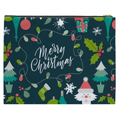 Merry Christmas, Happy New Year, Christmas Seamless Texture Cosmetic Bag (XXXL) from ArtsNow.com Back