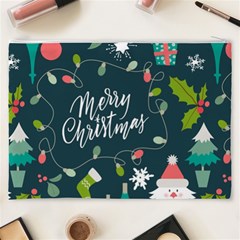 Merry Christmas, Happy New Year, Christmas Seamless Texture Cosmetic Bag (XXXL) from ArtsNow.com Back