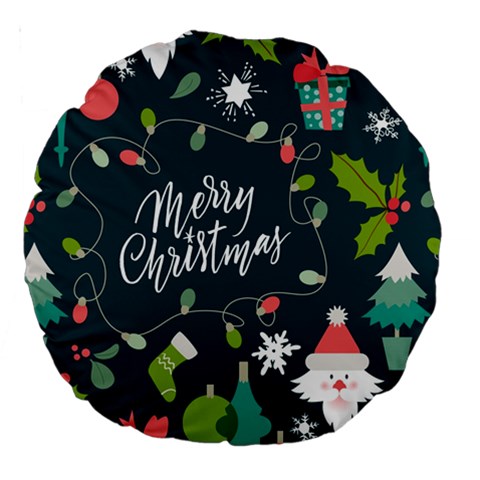 Merry Christmas, Happy New Year, Christmas Seamless Texture Large 18  Premium Round Cushions from ArtsNow.com Front