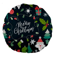 Merry Christmas, Happy New Year, Christmas Seamless Texture Large 18  Premium Round Cushions from ArtsNow.com Front