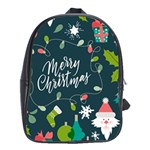 Merry Christmas, Happy New Year, Christmas Seamless Texture School Bag (XL)