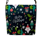 Merry Christmas, Happy New Year, Christmas Seamless Texture Flap Closure Messenger Bag (L)