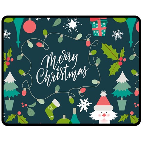 Merry Christmas, Happy New Year, Christmas Seamless Texture Two Sides Fleece Blanket (Medium) from ArtsNow.com 58.8 x47.4  Blanket Front