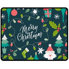 Merry Christmas, Happy New Year, Christmas Seamless Texture Two Sides Fleece Blanket (Medium) from ArtsNow.com 58.8 x47.4  Blanket Back