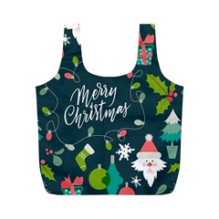 Merry Christmas, Happy New Year, Christmas Seamless Texture Full Print Recycle Bag (M) from ArtsNow.com Front