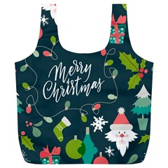 Merry Christmas, Happy New Year, Christmas Seamless Texture Full Print Recycle Bag (XL) from ArtsNow.com Front