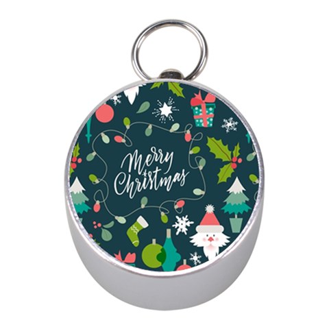 Merry Christmas, Happy New Year, Christmas Seamless Texture Mini Silver Compasses from ArtsNow.com Front