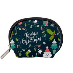 Merry Christmas, Happy New Year, Christmas Seamless Texture Accessory Pouch (Small) from ArtsNow.com Front