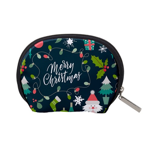 Merry Christmas, Happy New Year, Christmas Seamless Texture Accessory Pouch (Small) from ArtsNow.com Back