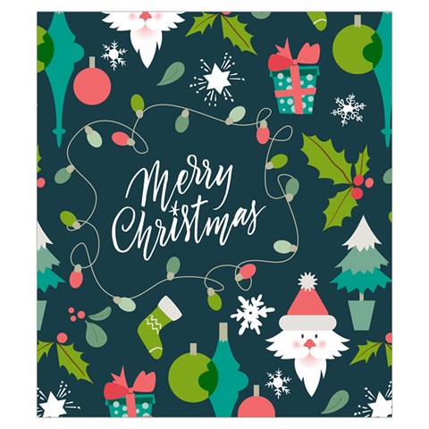 Merry Christmas, Happy New Year, Christmas Seamless Texture Drawstring Pouch (Small) from ArtsNow.com Front