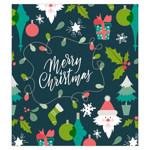 Merry Christmas, Happy New Year, Christmas Seamless Texture Drawstring Pouch (Medium) from ArtsNow.com Front