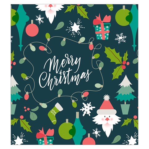 Merry Christmas, Happy New Year, Christmas Seamless Texture Drawstring Pouch (Large) from ArtsNow.com Front