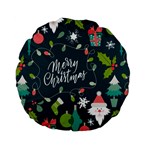 Merry Christmas, Happy New Year, Christmas Seamless Texture Standard 15  Premium Flano Round Cushions