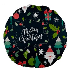 Merry Christmas, Happy New Year, Christmas Seamless Texture Large 18  Premium Flano Round Cushions from ArtsNow.com Front