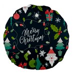 Merry Christmas, Happy New Year, Christmas Seamless Texture Large 18  Premium Flano Round Cushions