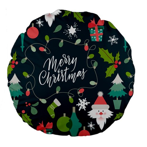 Merry Christmas, Happy New Year, Christmas Seamless Texture Large 18  Premium Flano Round Cushions from ArtsNow.com Back