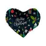 Merry Christmas, Happy New Year, Christmas Seamless Texture Standard 16  Premium Flano Heart Shape Cushions