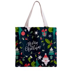 Merry Christmas, Happy New Year, Christmas Seamless Texture Zipper Grocery Tote Bag from ArtsNow.com Front