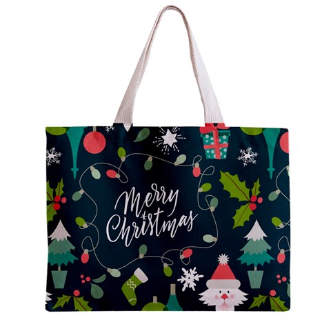 Merry Christmas, Happy New Year, Christmas Seamless Texture Zipper Mini Tote Bag from ArtsNow.com Front