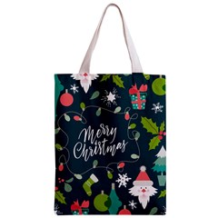 Merry Christmas, Happy New Year, Christmas Seamless Texture Zipper Classic Tote Bag from ArtsNow.com Front